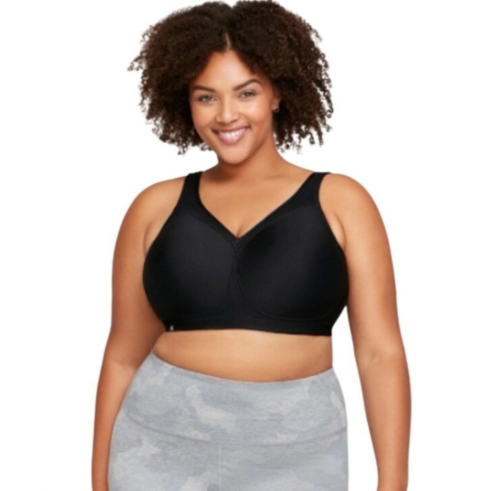 Glamorise Magic Lift Sport Bra Womens 44I Black High Impact Wireless 3280
